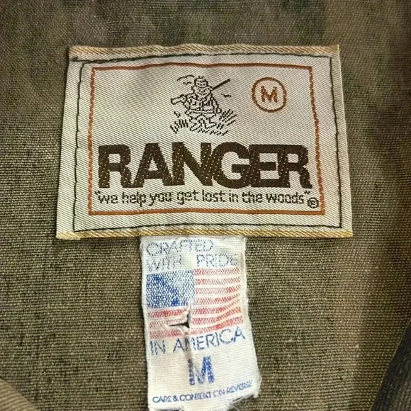 Vintage Ranger Rebar Camo Button Jacket 80s, pockets, over Shirt mens med - Picture 4 of 7